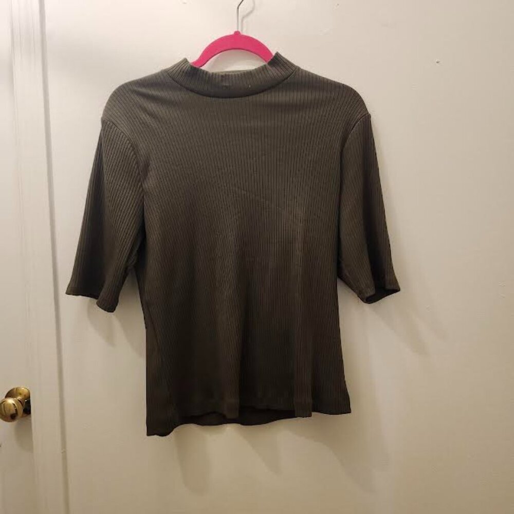 Brand New Ribbed Mock-Neck Top